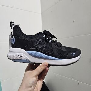 Puma Black and Light Blue Athletic Running Sneakers